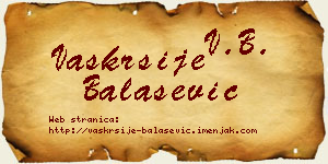 Vaskrsije Balašević vizit kartica